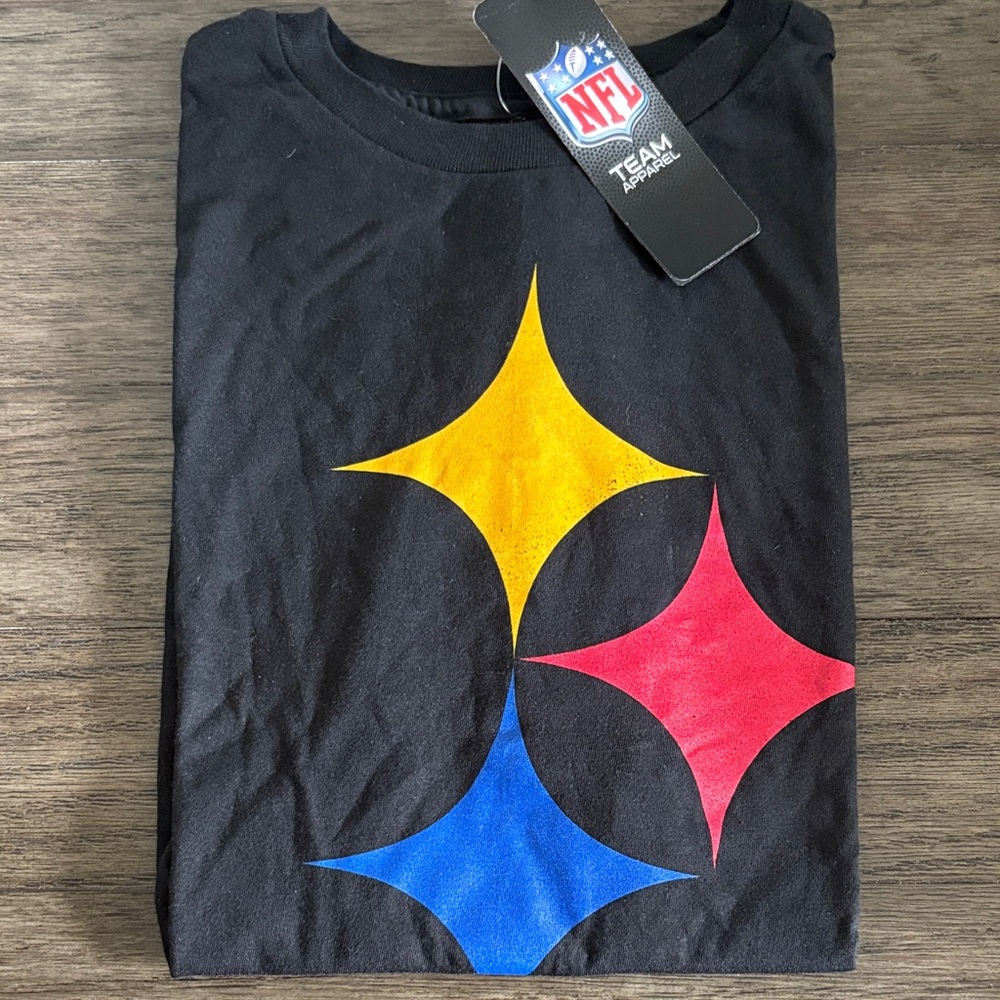 NWT [NFL] Pittsburgh Steelers NFL Short-Sleeved Black T-Shirt Youth L (14/16) - Picture 5 of 9